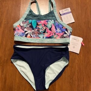 NWT Athleta Girl Surfs up bikini top and matching bottoms size XL/14.